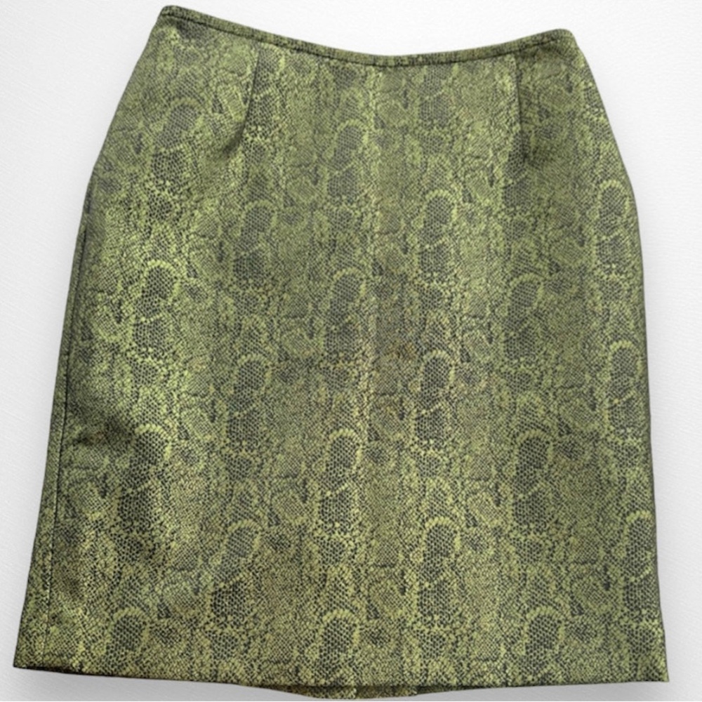 LeSuit Snakeskin Print Metallic Midi Skirt